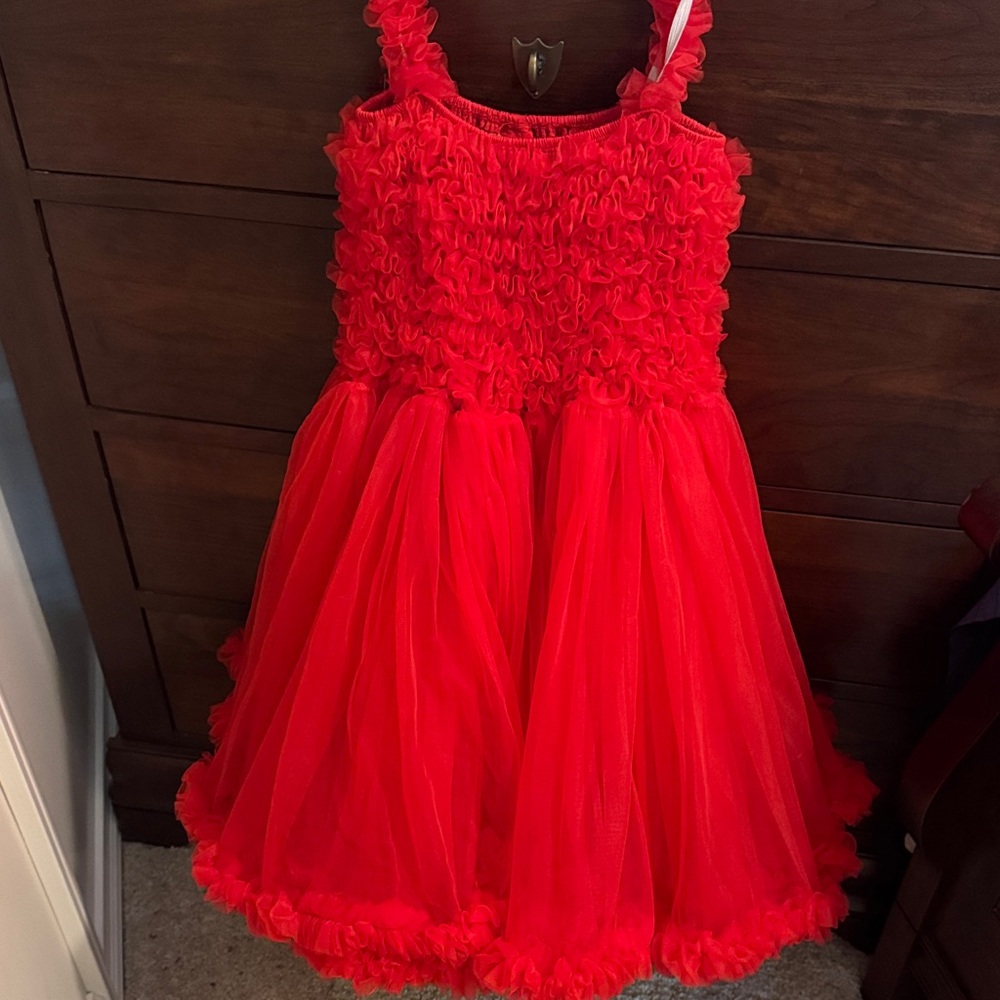Southern Tots size 6 Vibrant Red Ruffled Dress Christmas. Holiday brand new